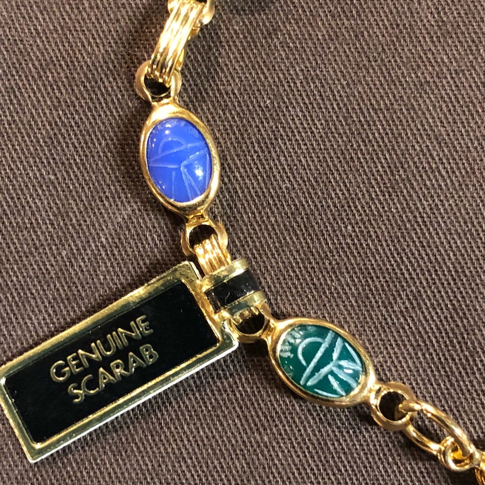 Classic 14KT gold-filled Genuine Scarab Bracelet - Picture 2 of 6
